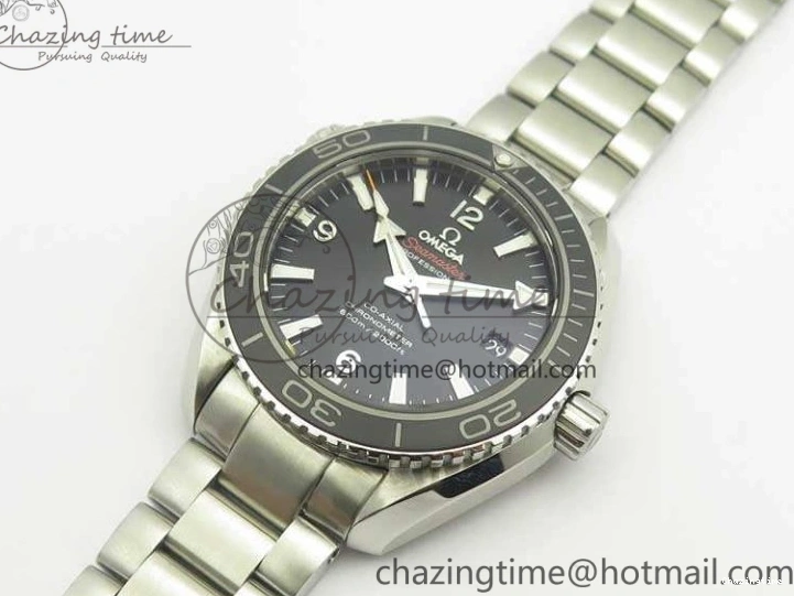 0423 Sleek Planet Ocean Professional Ceramic Bezel 42mm 1:1 MK Best Edition Silver Markers On SS Bracelet A 8085